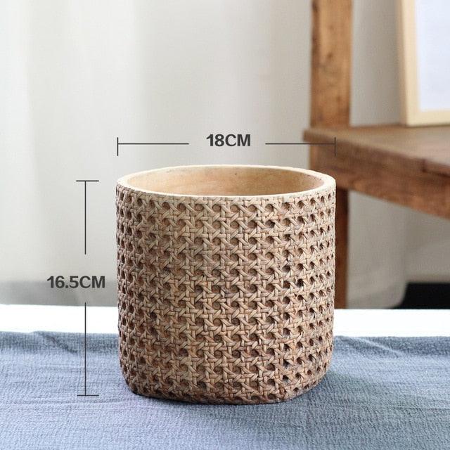 RattanWeave™ Concrete Planter
